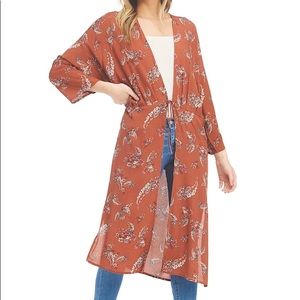 Anama Floral Long Kimono Women’s Medium NEW